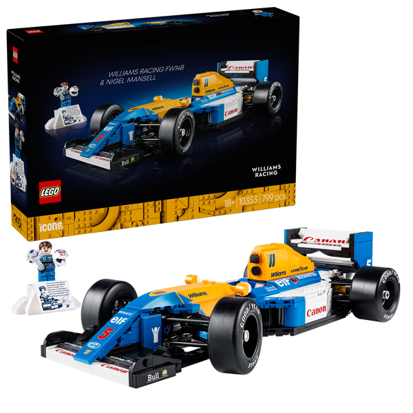 LEGO® ICONS Williams Racing FW14B & Nigel Mansell Home Office Desk Decor 10353