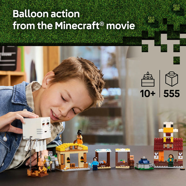 LEGO® Minecraft® The Ghast Balloon Village Attack, Gamer Gift Toy for Kids 21273