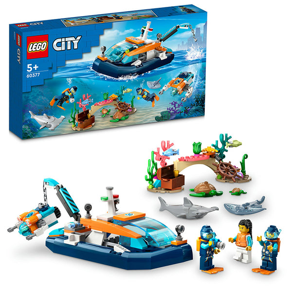 LEGO® City Explorer Diving Boat Building Toy Set 60377