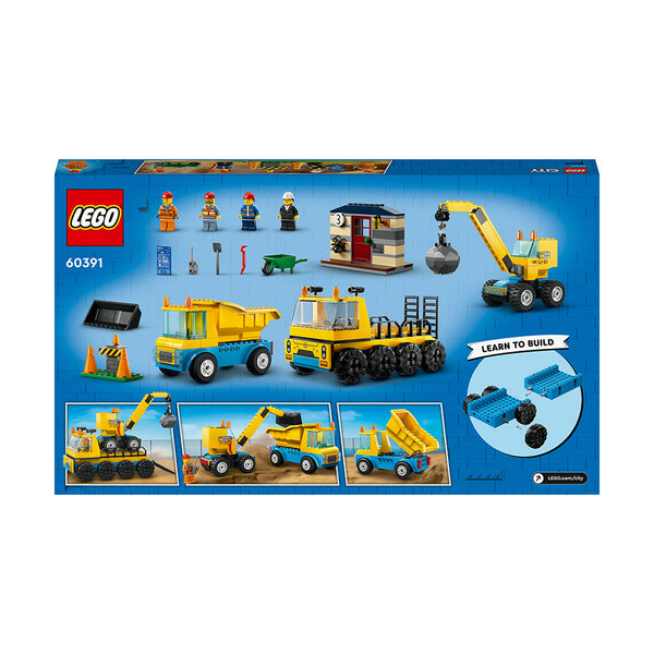 LEGO® City Construction Trucks and Wrecking Ball Crane 60391