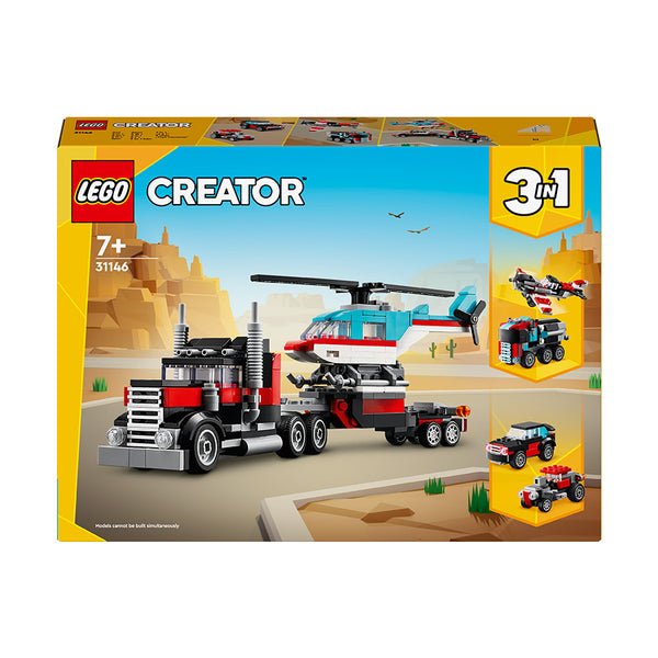 LEGO® Creator 3in1 Flatbed Truck with Helicopter Toy 31146