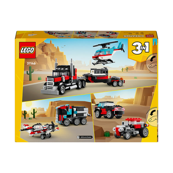 LEGO® Creator 3in1 Flatbed Truck with Helicopter Toy 31146