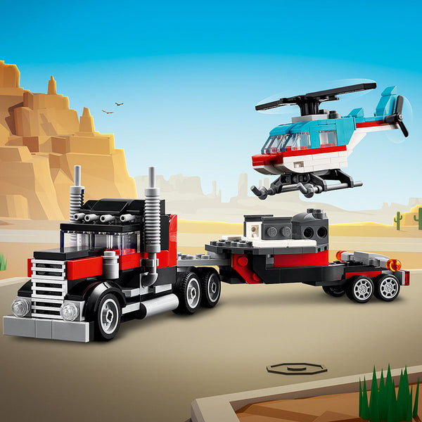 LEGO® Creator 3in1 Flatbed Truck with Helicopter Toy 31146