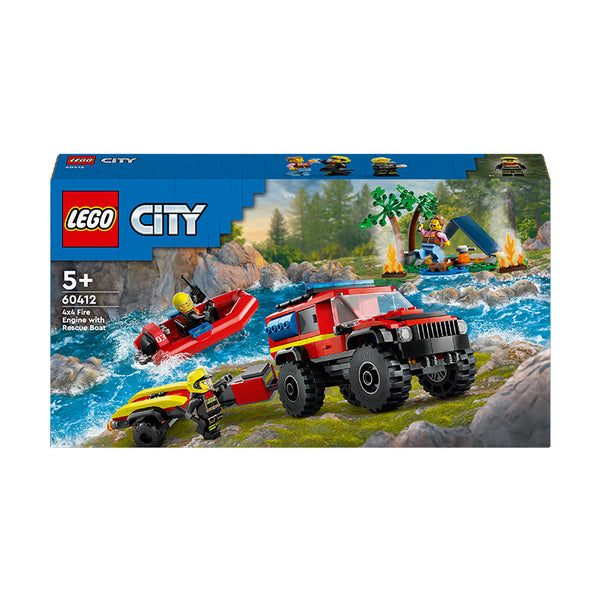 LEGO® City 4x4 Fire Engine with Rescue Boat Toy 60412