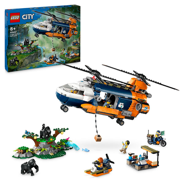 LEGO® City Jungle Explorer Helicopter at Base Camp 60437