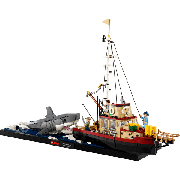 LEGO® Ideas Jaws Set for Adults with Model Shark & Boat 21350