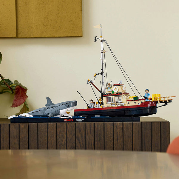 LEGO® Ideas Jaws Set for Adults with Model Shark & Boat 21350