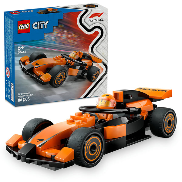 LEGO® City F1® Driver with McLaren Race Car Toy Playset 60442