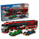 LEGO® City F1® Truck with RB20 & AMR24 F1 Cars Playset 60445