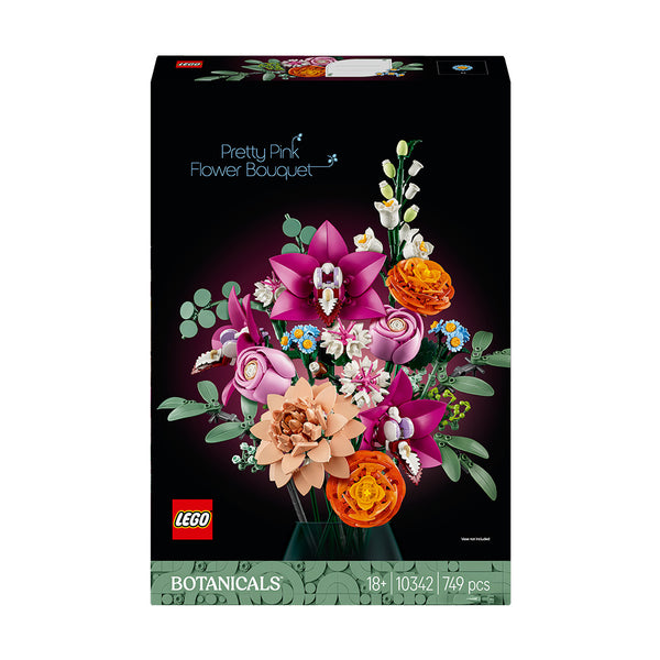 LEGO® ICONS Botanicals Pretty Pink Flower Bouquet Decor Set 10342