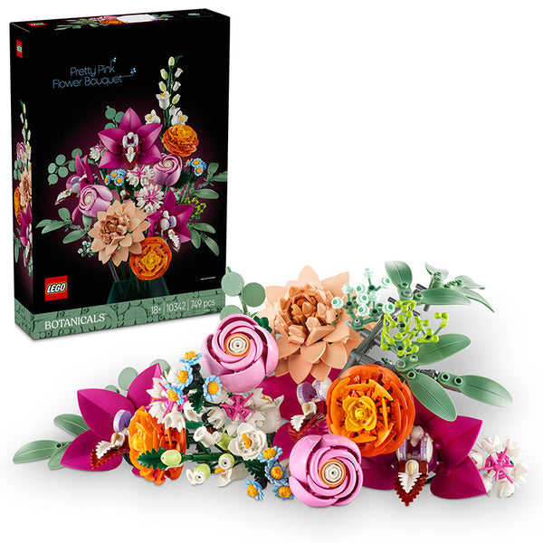 LEGO® ICONS Botanicals Pretty Pink Flower Bouquet Decor Set 10342