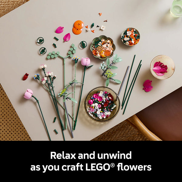 LEGO® ICONS Botanicals Pretty Pink Flower Bouquet Decor Set 10342