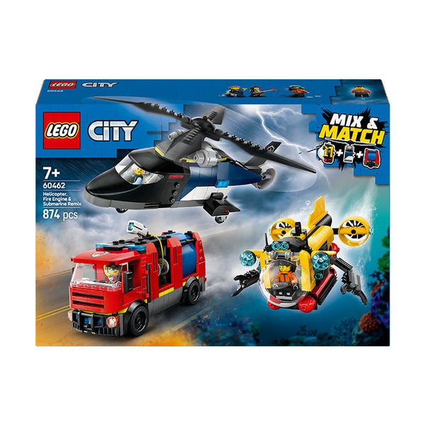 LEGO® City Helicopter, Fire Engine & Submarine Remix 60462