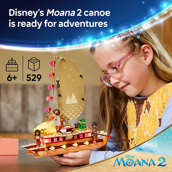 LEGO® ǀ Disney Princess™ Moana’s Adventure Canoe Fantasy Toy Model Kit 43270