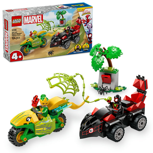 LEGO® Marvel Spidey and his Amazing Friends Spin and Electro Dinosaur Vehicle Chase 11198