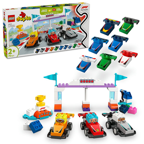 LEGO® DUPLO® Town F1® Team Race Cars & Drivers Building Toy for Family Fun 10445