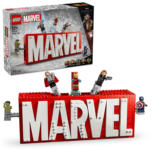 LEGO® Marvel: MARVEL Logo & Minifigures Building Toy 76313