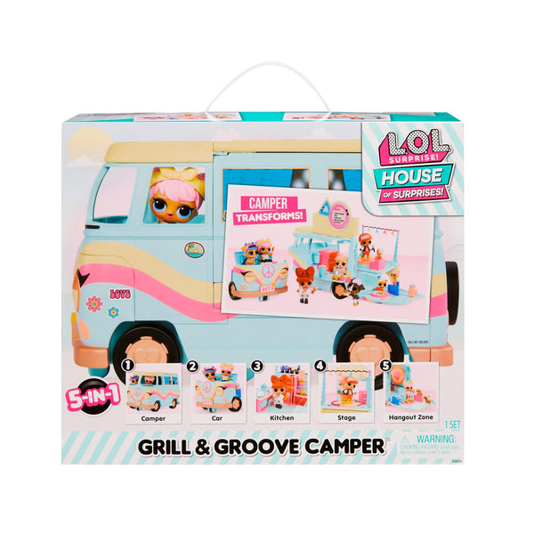 LOL Surprise 5-N-1 Grill & Groove Camper, Fully Furnished Playset