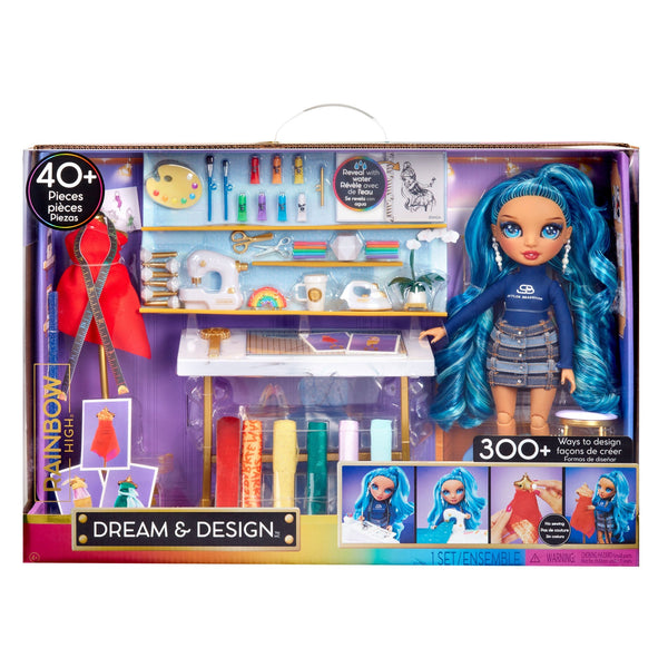 RAINBOW HIGH Dream & Design Fashion Studio Playset with Exclusive Blue Skyler Doll