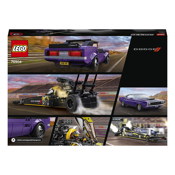 LEGO® Speed Champions Mopar Dodge//SRT Top Fuel Dragster and 1970 Dodge Challenger T/A Building Kit 76904