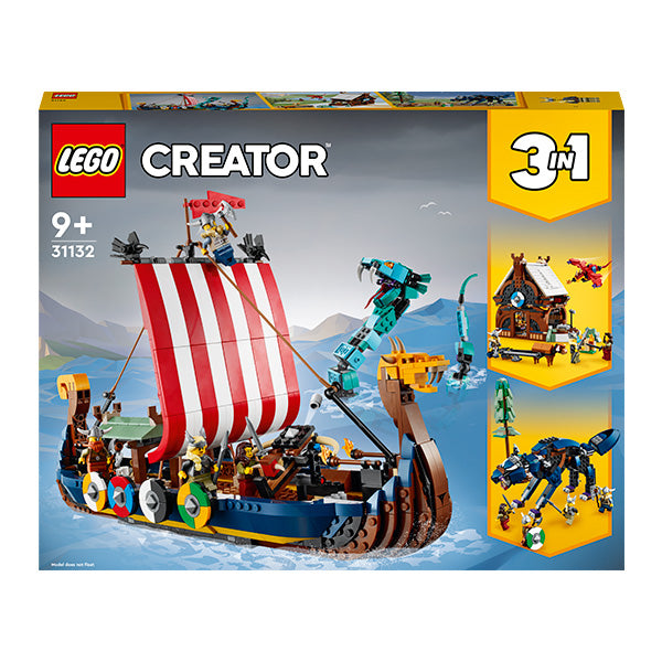 LEGO® Creator 3-in-1 Viking Ship and the Midgard Serpent Building Kit 31132