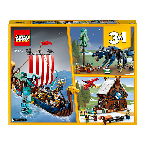 LEGO® Creator 3-in-1 Viking Ship and the Midgard Serpent Building Kit 31132