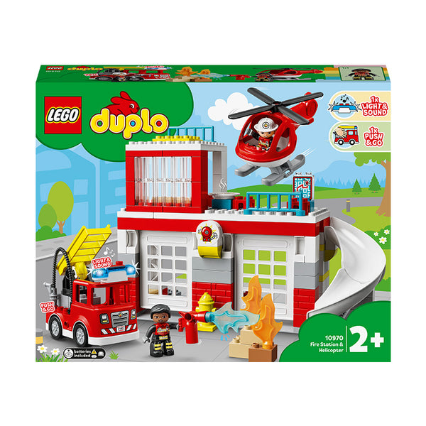 LEGO® DUPLO® Rescue Fire Station & Helicopter Building Toy 10970