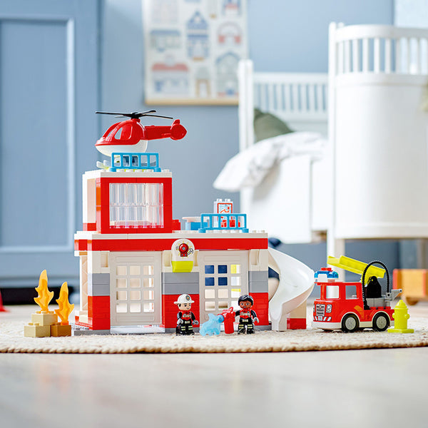 LEGO® DUPLO® Rescue Fire Station & Helicopter Building Toy 10970