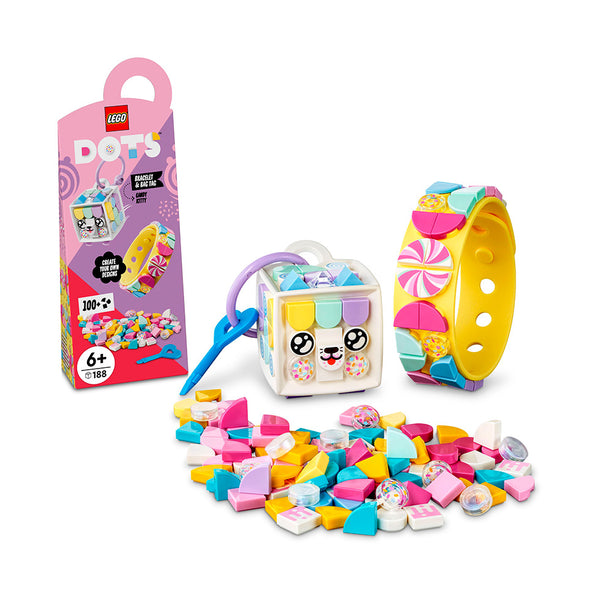 LEGO® DOTS Candy Kitty Bracelet & Bag Tag DIY Craft Kit Bundle 41944