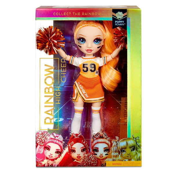 Rainbow High Cheer Poppy Rowan – Orange Cheerleader Fashion Doll