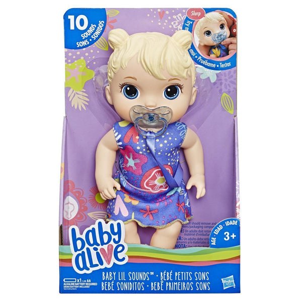 BABY ALIVE Baby Lil Sounds: Interactive Blond Hair Baby Doll