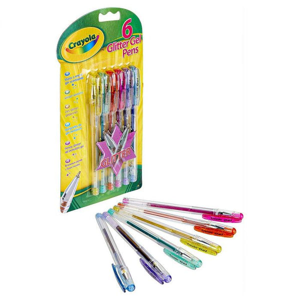 CRAYOLA Glitter Gel Pens, 6 Count