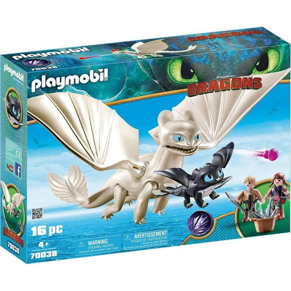 PLAYMOBIL Dragons Light Fury and Baby Dragon with Kids 70038