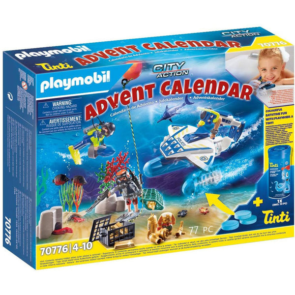 PLAYMOBIL Bathing Fun Police Diving Mission Advent Calendar 70776